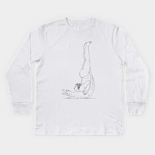 Yoga Sketch Art Kids Long Sleeve T-Shirt